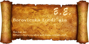 Borovicska Eutímia névjegykártya